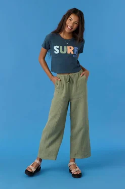 Kids O’Neill Bottoms<GIRL'S BRENDITA CRINKLE DOUBLE GAUZE PANTS