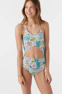Women/Kids O’Neill One-Pieces|One Pieces<GIRL'S JANIS FLORAL CINCHED ONE-PIECE
