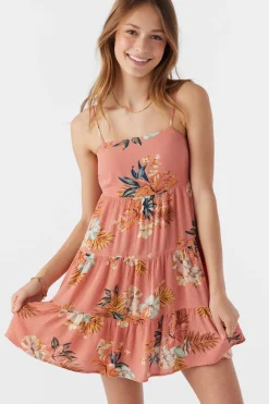 Kids O’Neill Dresses<GIRL'S JILLIAN PUNTA TROPICAL TIERED DRESS