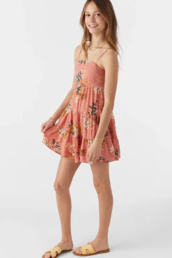 Kids O’Neill Dresses<GIRL'S JILLIAN PUNTA TROPICAL TIERED DRESS