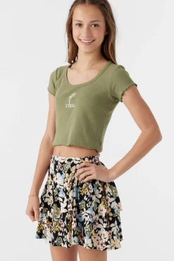 Kids O’Neill Bottoms<GIRL'S JOANNA CAMDEN FLORAL TIERED SKIRT
