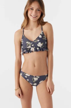 Women/Kids O’Neill Swim Sets|Swim Sets<GIRL'S KENDRA FLORAL PEPLUM TRI TOP SET