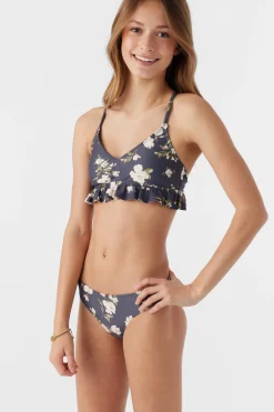 Women/Kids O’Neill Swim Sets|Swim Sets<GIRL'S KENDRA FLORAL PEPLUM TRI TOP SET