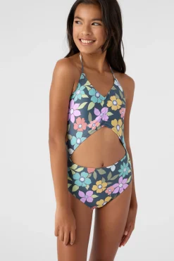 Women/Kids O’Neill One-Pieces|One Pieces<GIRL'S LAYLA FLORAL CINCHED ONE-PIECE