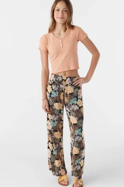 Kids O’Neill Tops<GIRL'S LUKA RIB KNIT SHORT SLEEVE TOP