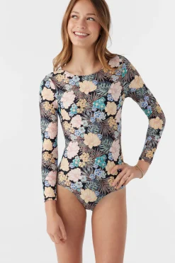 Women/Kids O’Neill One-Pieces|One Pieces<GIRL'S MACAW TROPICAL TWIST BACK SURF SUIT
