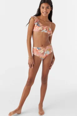 Women/Kids O’Neill Swim Sets|Swim Sets<GIRL'S PUNTA TROPICAL ASYMM RUFFLE BANDEAU TOP SET