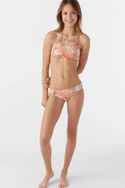 Women/Kids O’Neill Swim Sets|Swim Sets<GIRL'S PUNTA TROPICAL RUFFLE EDGE HIGH NECK TOP SET
