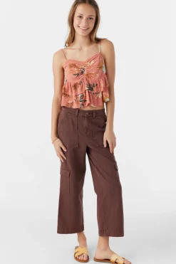 Kids O’Neill Tops<GIRL'S RAYA PUNTA TROPICAL RUFFLE TANK TOP