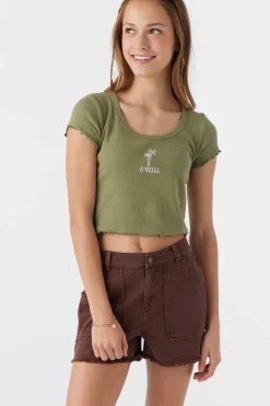 Kids O’Neill Tops<GIRL'S SAMMIE EMBROIDERY PALMS TEE