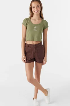 Kids O’Neill Tops<GIRL'S SAMMIE EMBROIDERY PALMS TEE