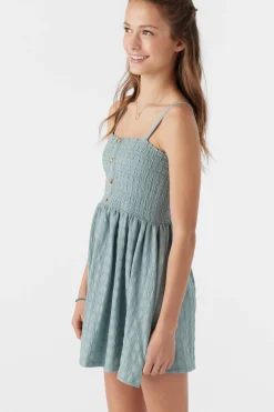 Kids O’Neill Dresses<GIRL'S SHAENA SMOCKED TEXTURED KNIT DRESS