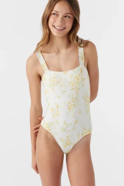 Women/Kids O’Neill One-Pieces|One Pieces<GIRL'S TATIANNA FLORAL RUFFLE STRAP ONE PIECE