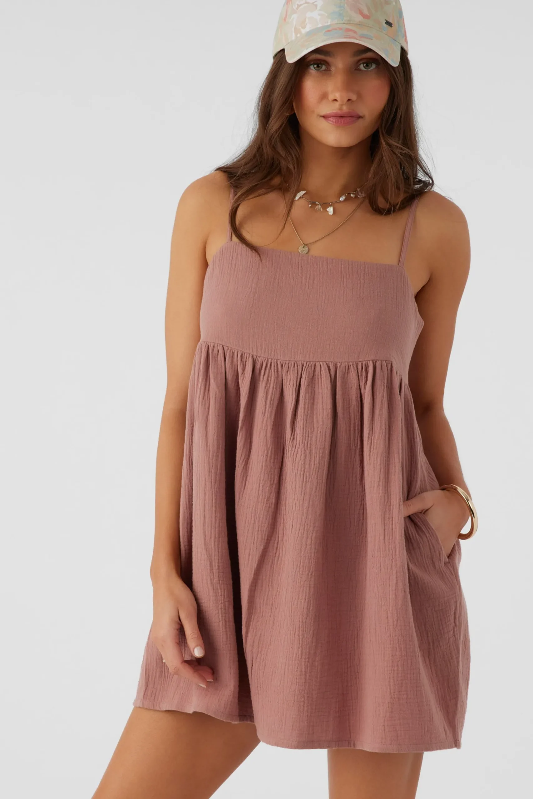 Women O’Neill Cover-Ups<HADIA CRINKLE DOUBLE GAUZE MINI DRESS