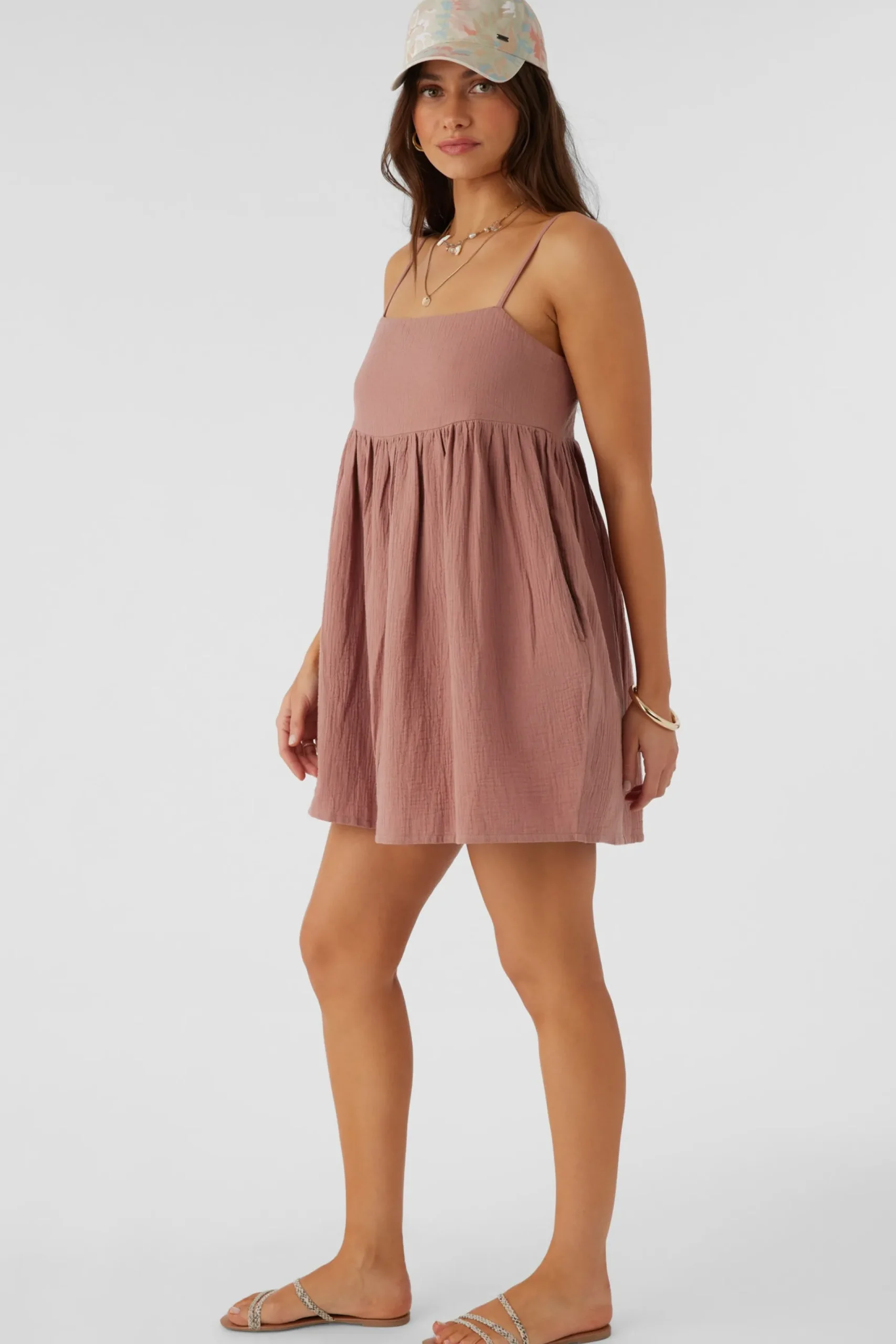 Women O’Neill Cover-Ups<HADIA CRINKLE DOUBLE GAUZE MINI DRESS