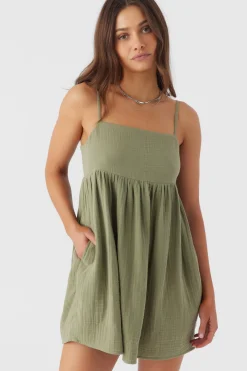 Women O’Neill Cover-Ups<HADIA CRINKLE DOUBLE GAUZE MINI DRESS