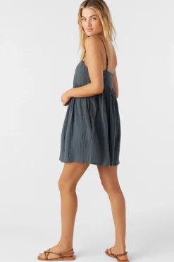 Women O’Neill Cover-Ups<HADIA CRINKLE DOUBLE GAUZE MINI DRESS