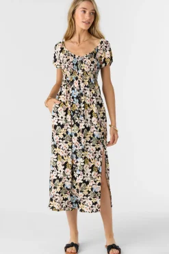 Women O’Neill Dresses<HAYZEL CAMDEN TROPICAL MIDI DRESS