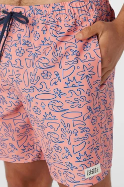 O’Neill Side Pockets<HERMOSA ELASTIC WAIST 17" SWIM TRUNKS
