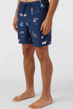 O’Neill Side Pockets<HERMOSA ELASTIC WAIST 17" SWIM TRUNKS