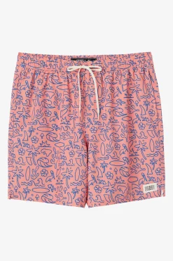 O’Neill Side Pockets<HERMOSA ELASTIC WAIST LINED 17" SWIM TRUNKS
