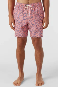 O’Neill Side Pockets<HERMOSA ELASTIC WAIST LINED 17" SWIM TRUNKS