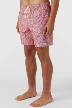 O’Neill Side Pockets<HERMOSA ELASTIC WAIST LINED 17" SWIM TRUNKS