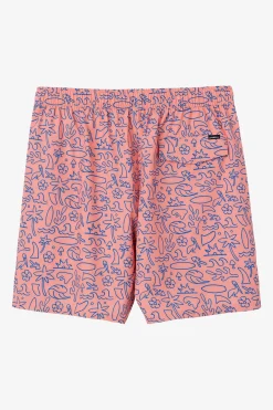 O’Neill Side Pockets<HERMOSA ELASTIC WAIST LINED 17" SWIM TRUNKS