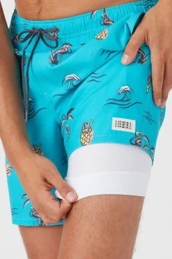 O’Neill Side Pockets<HERMOSA ELASTIC WAIST LINED 17" SWIM TRUNKS