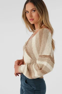 Women O’Neill Sweaters, Hoodies & Fleece<HILLSIDE STRIPE TWIST FRONT REVERSIBLE SWEATER