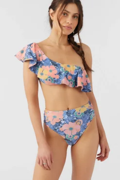 Women O’Neill Bralette|Bikini Tops<JADIA FLORAL MISSION BEACH RUFFLE ONE SHOULDER TOP