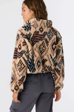 Women O’Neill Jackets<KACEY PALMER PRINT HIGH PILE FLEECE PULLOVER