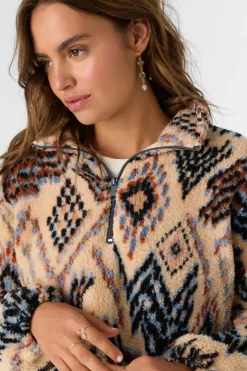 Women O’Neill Jackets<KACEY PALMER PRINT HIGH PILE FLEECE PULLOVER