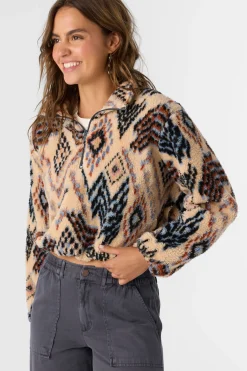 Women O’Neill Jackets<KACEY PALMER PRINT HIGH PILE FLEECE PULLOVER