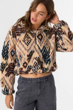Women O’Neill Jackets<KACEY PALMER PRINT HIGH PILE FLEECE PULLOVER