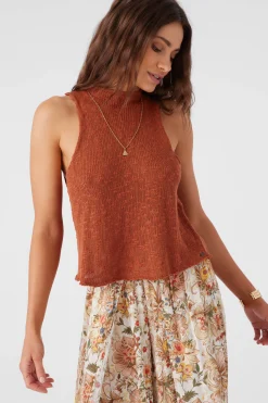 Women O’Neill Sweaters, Hoodies & Fleece<KINSLIE SLUB MOCK NECK SWEATER TANK TOP