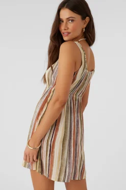 Women O’Neill Dresses<KORIE NEPTUNE STRIPE BUTTON FRONT MINI DRESS