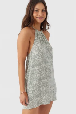 Women O’Neill Jumpsuits & Rompers<LARA ZEBRA TEXTURE HALTER ROMPER