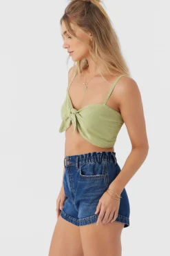 Women O’Neill Tops<LEA TIE-FRONT CROP TOP