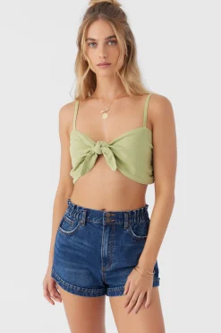 Women O’Neill Tops<LEA TIE-FRONT CROP TOP