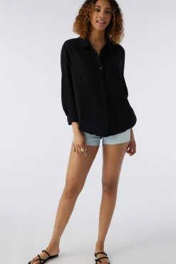 Women O’Neill Cover-Ups<LENI CRINKLE DOUBLE GAUZE BUTTON DOWN SHIRT