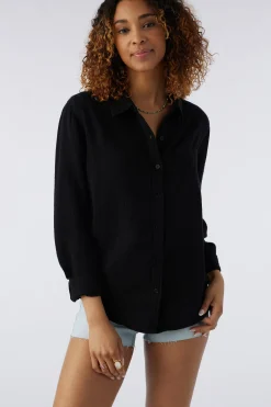 Women O’Neill Cover-Ups<LENI CRINKLE DOUBLE GAUZE BUTTON DOWN SHIRT