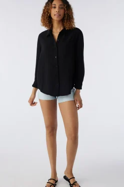 Women O’Neill Cover-Ups<LENI CRINKLE DOUBLE GAUZE BUTTON DOWN SHIRT