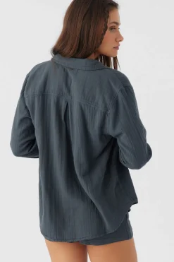 Women O’Neill Tops<LENI CRINKLE DOUBLE GAUZE BUTTON DOWN SHIRT