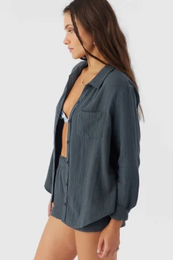 Women O’Neill Tops<LENI CRINKLE DOUBLE GAUZE BUTTON DOWN SHIRT