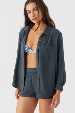 Women O’Neill Tops<LENI CRINKLE DOUBLE GAUZE BUTTON DOWN SHIRT