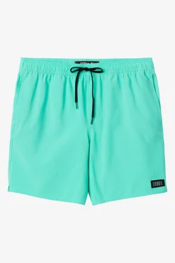 O’Neill Side Pockets|Swim Trunks<LENNOX HERMOSA SOLID ELASTIC WAIST 17" SWIM TRUNKS