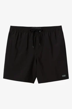 O’Neill Side Pockets|Swim Trunks<LENNOX HERMOSA SOLID ELASTIC WAIST 17" SWIM TRUNKS