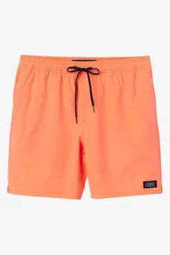 O’Neill Side Pockets|Swim Trunks<LENNOX HERMOSA SOLID ELASTIC WAIST 17" SWIM TRUNKS