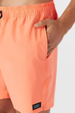 O’Neill Side Pockets|Swim Trunks<LENNOX HERMOSA SOLID ELASTIC WAIST 17" SWIM TRUNKS